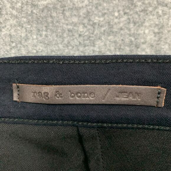 Rag & Bone Pop Jegging Women 25 Midnight Denim Lamb Leather Panel Stretch Skinny - Picture 4 of 13